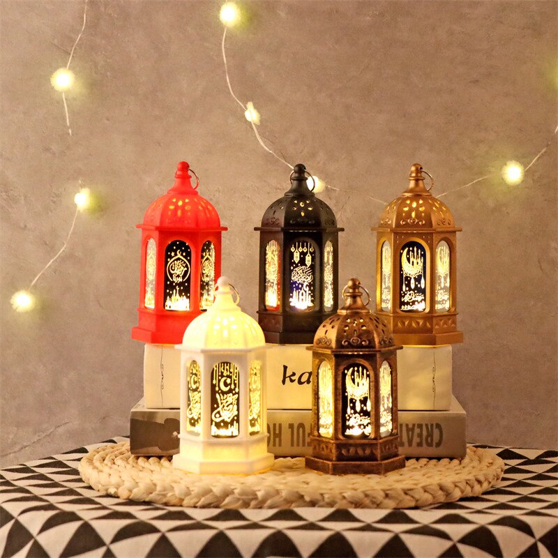 Eid Mubarak LED Wind Lamp Ornament Islam Muslim Party Decor Supplies Ramadan Wind Lantern Eid Decoration for Home Party Gift