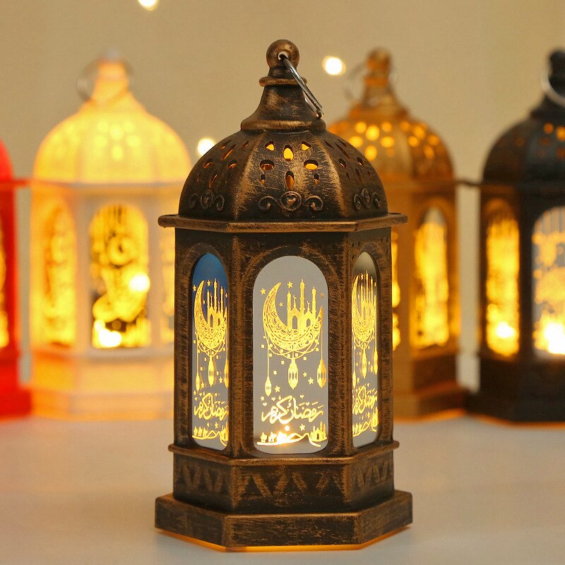 Eid Mubarak LED Wind Lamp Ornament Islam Muslim Party Decor Supplies Ramadan Wind Lantern Eid Decoration for Home Party Gift